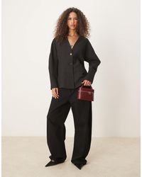 ASOS - Elegante Getailleerde Blazer Met Linnenlook En Textuur - Lyst