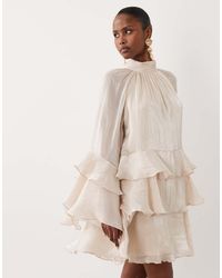 Gina Tricot - Flowy Frill Mini Dress - Lyst