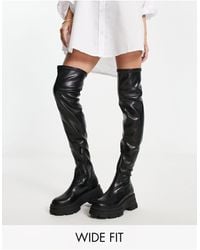 Stradivarius - Wide Fit Over The Knee Chunky Boot - Lyst