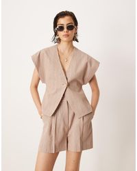 ASOS - Wrap Vest With Linen - Lyst