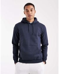 Only & Sons - Sudadera Azul Marino De Corte Slim Con Capucha De - Lyst