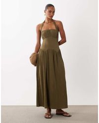 ASOS - Sweetheart Neck Shirred Maxi Dress - Lyst
