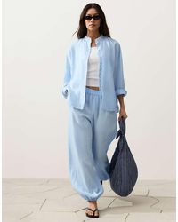 Oysho - 100% Linen Bloomer Trousers - Lyst