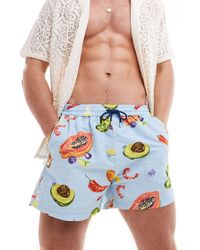 PS by Paul Smith - Paul smith – badeshorts mit logo und gemüsemuster - Lyst