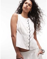 River Island - Scallop Trim Waistcoat - Lyst