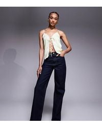 ASOS - Vaqueros Cómodos Elásticos De Pernera Recta Con Acabado Enjuagado De Asos Design Tall-Azul - Lyst