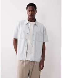 Calvin Klein - Short Sleeve Denim Shirt - Lyst