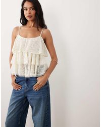 Gina Tricot - Lace Frill Singlet Top - Lyst