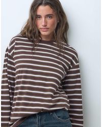 Pieces - Waist Detail Long Sleeve Oversized T-shirt - Lyst
