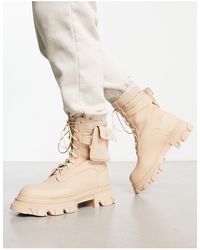Public Desire - Gable Lace Up Boots With Removable Pocket - Lyst