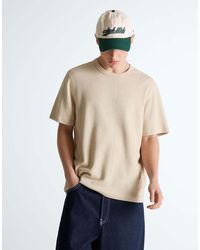 Bershka - Short Sleeve Textured T-Shirt - Lyst