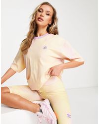 adidas Originals - T-shirt tie-dye - jaune et lilas - Lyst