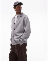 TOPMAN - Knitted Button Through Cardigan - Lyst