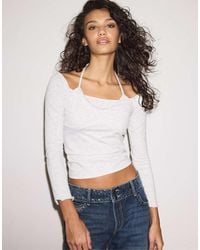 Stradivarius - Long Sleeve Halter Neck T-shirt - Lyst