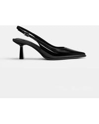 Pull&Bear - Vinyl Kitten Heel Slingback Shoes - Lyst