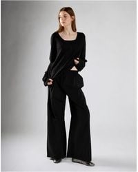 Glamorous - Tie Waist Wide Leg Trousers - Lyst