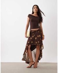ASOS - Asymmetric Spot Wrap Around Sarong Printed Skirt - Lyst