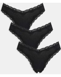 ASOS - 3 Pack V Front Thong With Lace Trim - Lyst