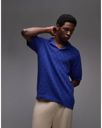 TOPMAN - Gebreide Polo Met Gehaakte Ruit - Lyst