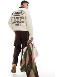 Bershka - Graphic Knitted Jumper - Lyst