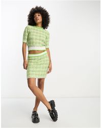 River Island - Textured Check Knit Skirt Co-ord - Lyst