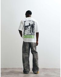 Collusion - Oversized T-Shirt Met Korte Mouwen En Surfprint - Lyst