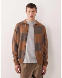Pompeii UK - Pompeii Wool Blend Knit Cardigan With Collar And Button Front - Lyst