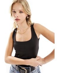 Vero Moda - 2 Way Square Neck Jersey Top - Lyst
