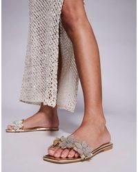 SIMMI - Simmi London Abbie Embellished Strap Flat Sandals - Lyst