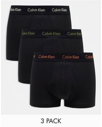 Calvin Klein - 3-pack Low Rise Trunks With Contrast Logo Waistband - Lyst