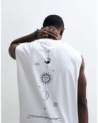 ASOS - Oversized Tank With Celestial Spine Print - Lyst