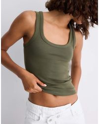 Stradivarius - Geribbelde Top Van Katoen Met Racerback - Lyst