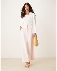 ASOS - Elegante Maxi Rok Van Linnenmix - Lyst