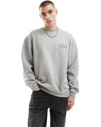 ASOS - Oversized Sweatshirt Met Borduursel En Print Op De Borst - Lyst