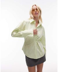 TOPSHOP - Camisa Con Cintura Entallada Y Tapeta De Botones Asimétrica De - Lyst