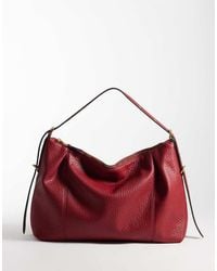 Mango - Borsa A Spalla Morbida Rossa - Lyst