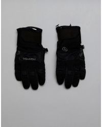 Volcom Snow Crail Gloves With Printed Durable Grip Palm - Black