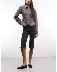 Monki - Ruffle Capri Trousers - Lyst