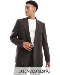 ASOS - – regulär geschnittene, zweireihige anzugjacke aus wollmix - Lyst