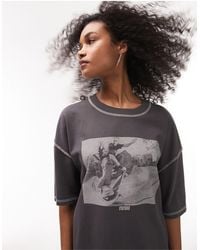 TOPSHOP - Graphic License Museum Of Youth Culture Skate Boarder Oversized Tee - Lyst