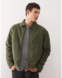 Weekday - Veste style utilitaire - kaki délavé - Lyst