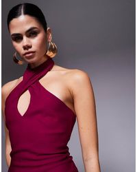 forever 21 bodycon mini dress Plus Size Cowl Halter Mini Dress in Ash-brown main image 1