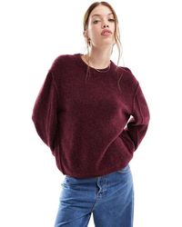 & Other Stories - Jersey Color Vino Oscuro De Punto Mullido De Mezcla De Lana Y Lana De Alpaca De -Rojo - Lyst