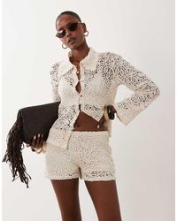Gina Tricot - Co-Ord Knitted Crochet Shorts - Lyst