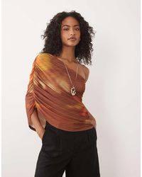 ASOS - One-shoulder Draped Top - Lyst
