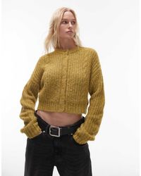 TOPSHOP - Fluffy Crop Cardigan - Lyst