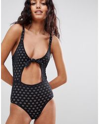 Amuse Society Costume da bagno ricamato - Nero