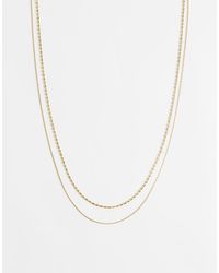 ASOS - Waterproof Stainless Steel 2 Pack Skinny Chain Necklaces - Lyst