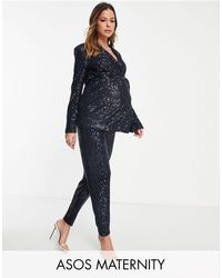 ASOS - Asos Design Maternity Jersey Sequin Slim Trouser - Lyst