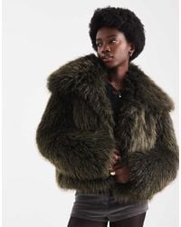 ASOS - Cropped Faux Fur Jacket - Lyst